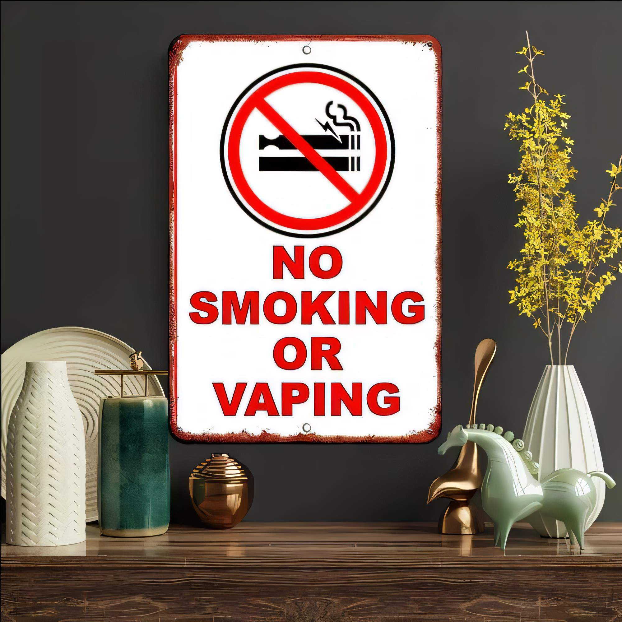 Vaping Area - Blechschild 'Nichtraucher- und Dampferverbotszeichen' - Retro