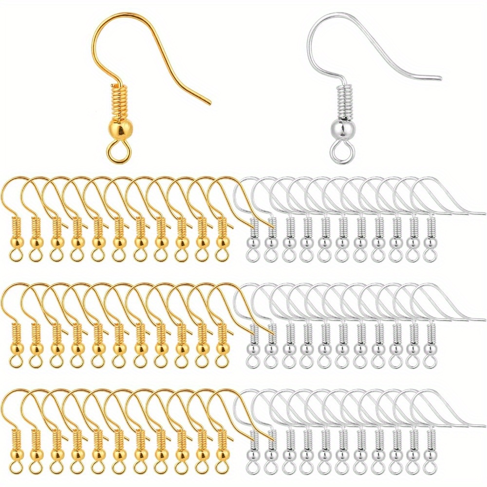 Coil Building Kit - 200 Stück Ohrringhaken, Fischhaken-Ohrdrähte, französische Drahthaken,